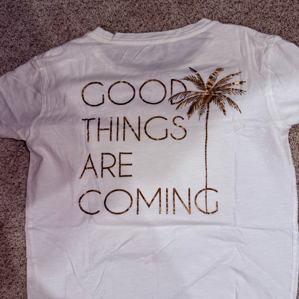 Billabong White Tee with Palm Tree Design